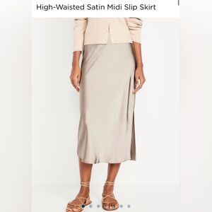 Old Navy High-Waisted Satin Midi Slip Skirt - sz XL